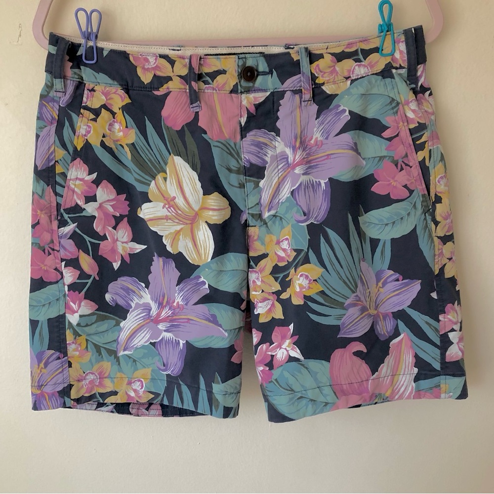 Abercrombie & Fitch Men’s Hawaiian Flat Front Stretch Shorts Sz 31